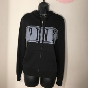VS Pink Black Full Zip Hoodie